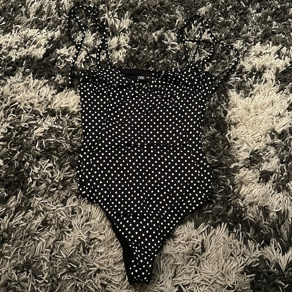 Black and White Zara Polka Dot Bodysuit